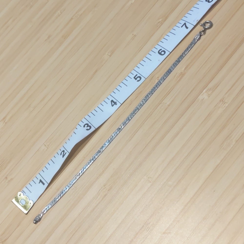 Herringbone silver bracelet 7¼", 18cm